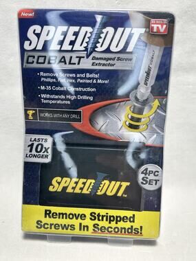 Ontel SpeedOut Cobalt Damaged Screw Extractor 4pc Set OPEN BOX